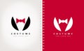 Mens suit logo vector. Bow tie and jacket design. Business logo.